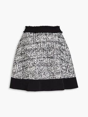 Sandro Black & White Textured A-Line Skirt
